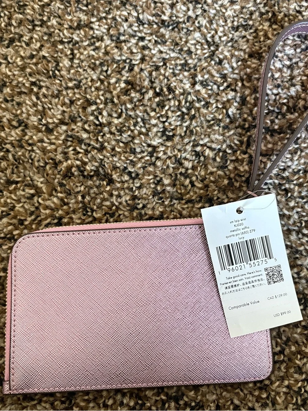 kate spade pink wristlet wallet